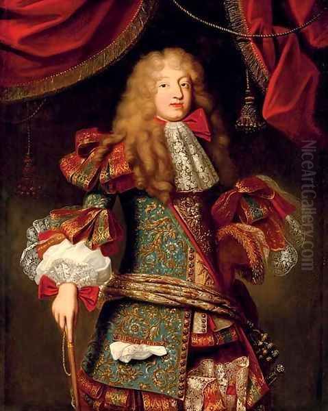 Portrait of man, believed to be The Grand Dauphin (1661-1711) Oil Painting by Alexis-Simon Belle