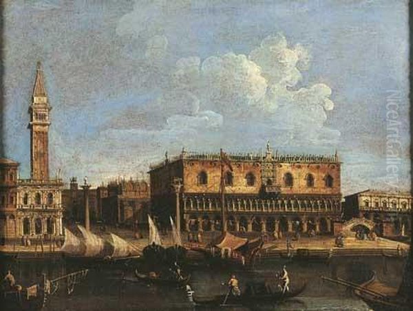 Vue Du Quai De San Marco Oil Painting by Bernardo Canal