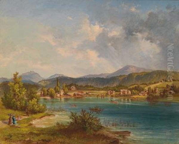 Veduta Della Baia Di Velden Oil Painting by Jacob Canciani