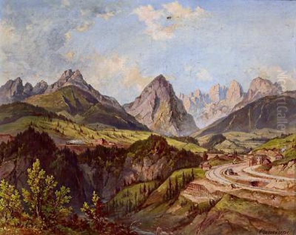 Landschaft Bei Arnoldstein Oil Painting by Jacob Canciani