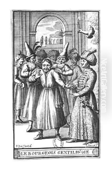 Illustration from 'Le Bourgeois Gentilhomme' by Moliere Oil Painting by Pierre Brissart