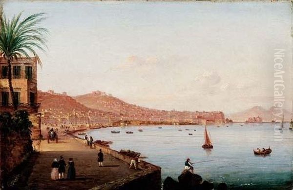 Veduta Di Napoli - 1842 Ca. Oil Painting by Salvatore Candido