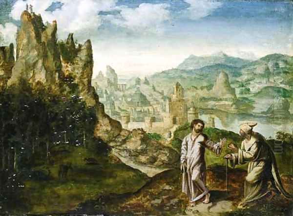 The Temptation of Christ Oil Painting by Herri met de Bles