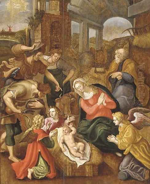 The Adoration of the Shepherds Oil Painting by Jan de Beer