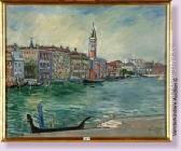 Le Grand Canal A Venise Oil Painting by Jules Marie Canneel