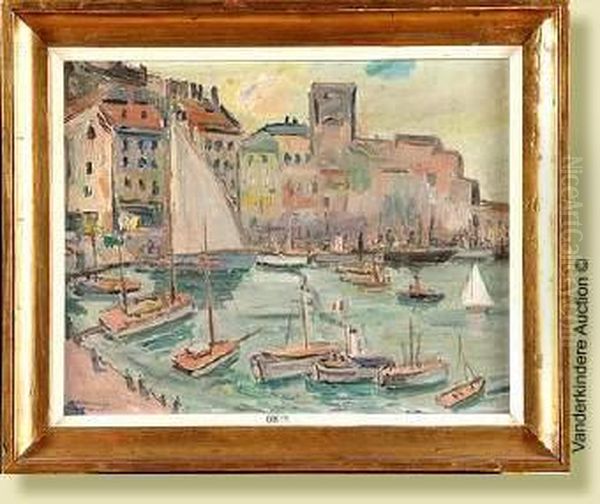 Le Vieux Port De Marseille Oil Painting by Jules Marie Canneel