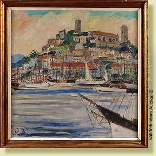 Vue De Cannes Oil Painting by Jules Marie Canneel