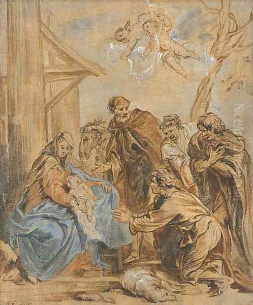 The Adoration of the Shepherds Oil Painting by Jan van Boeckhorst