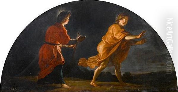 Raphael Pursuing Tobias Oil Painting by Alonso Cano