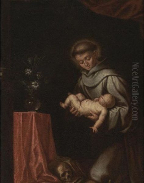 St. Anthony Of Padua With The Christ Child Oil Painting by Alonso Cano