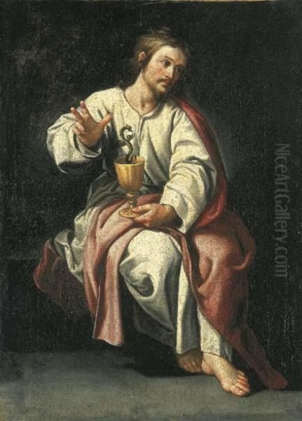 Saint John The Evangelist And The Poisoned Chalice Oil Painting by Alonso Cano