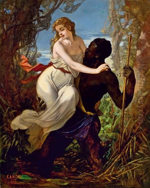 Junge Dame Mit Ihrem Afrikanischem Retter Oil Painting by Hans (Johann von Strasiripka) Canon