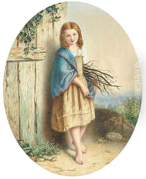 The young faggot gatherer Oil Painting by Agnes Rose Bouvier