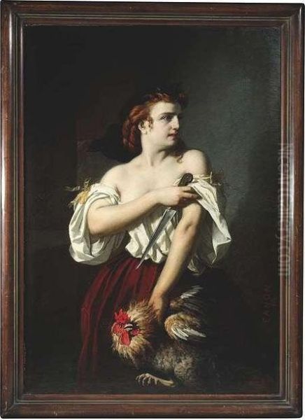 Parody On The Judith And 
Holofernes Tale From The Old Testament: A Maidservant Is In The Act Of 
Beheading A Cock by Hans (Johann von Strasiripka) Canon