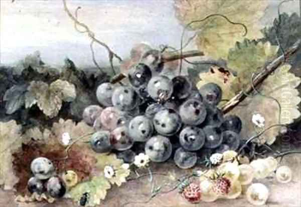 Grapes and Strawberries Oil Painting by Anne Frances Byrne