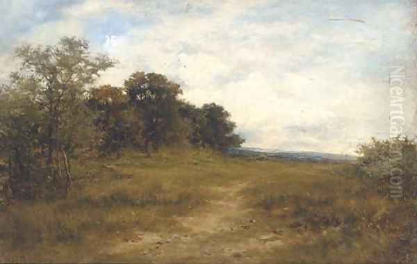 On the hill, Alkham, Kent, a sketch from nature Oil Painting by Carl Brennir