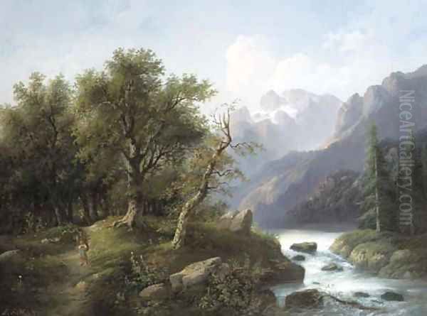 Partie aus Baiern; Partie aus Steiermark Oil Painting by Eduard Boehm