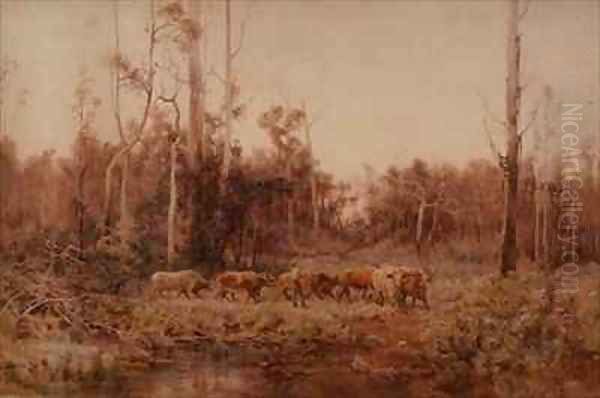 The Bullock Team Oil Painting by Emma Minnie Boyd