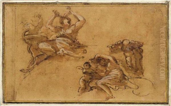 Studies Of Venus And Cupid Oil Painting by Domenico Maria Canuti