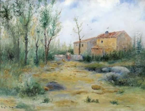 Lavandiere Pres De La Ferme Oil Painting by Genis Capdevila Puig