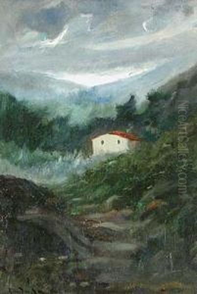 Paisaje Con Casa. Oil Painting by Genis Capdevila Puig