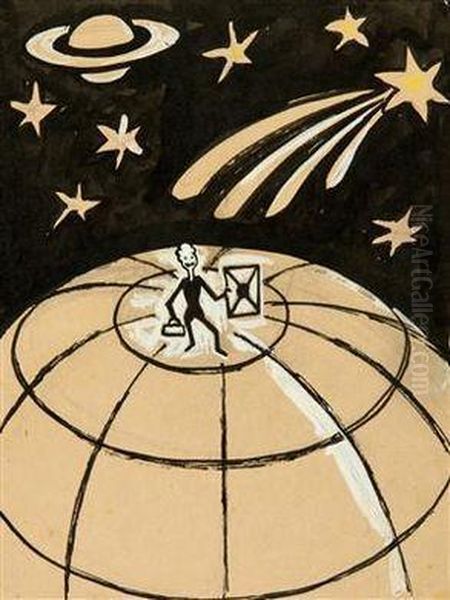 The Silver One Going South... Oil Painting by Josef Capek