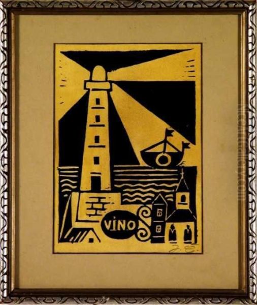 Majak A Vino Oil Painting by Josef Capek