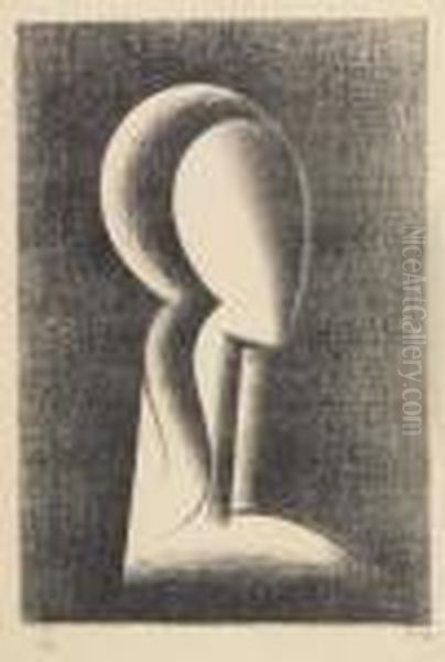 Two Prints.
Profile Of A Girl Oil Painting by Josef Capek