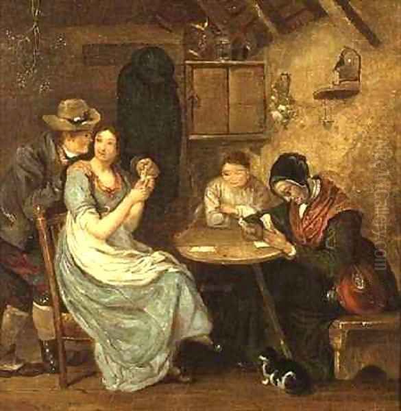 The Card Players Oil Painting by John Burnet