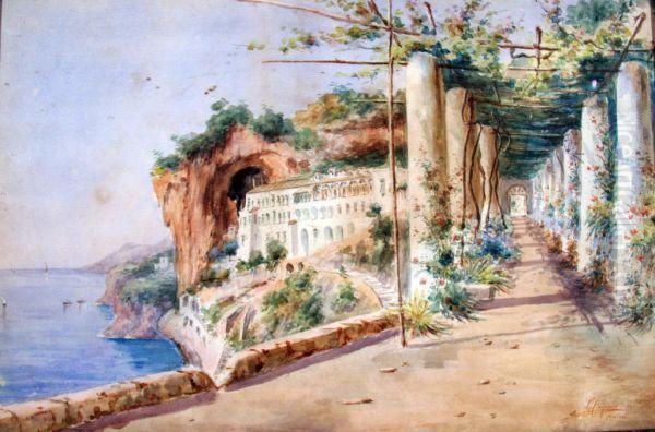 Convento Dei Cappuccini Ad Amalfi Oil Painting by Gaetano Capone