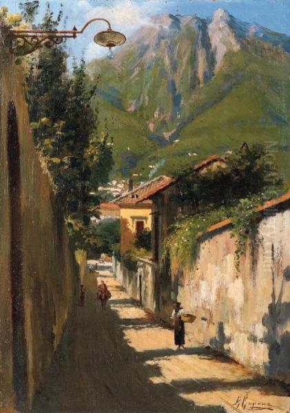 Via Di Paese Oil Painting by Gaetano Capone