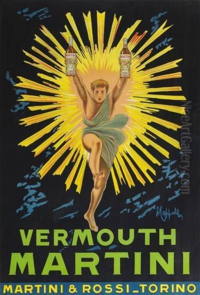 Vermouth Martini Oil Painting by Leonetto Cappiello