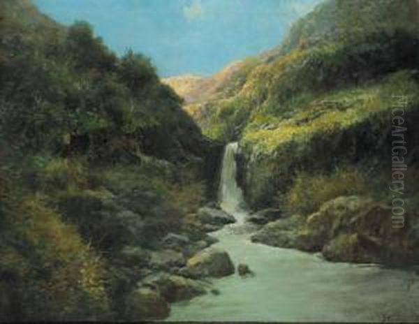 Paesaggio Con Cascata Oil Painting by Francesco Capuano