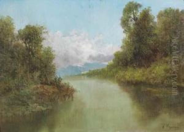 Paesaggio Lacustre Oil Painting by Francesco Capuano