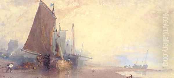 Misty sunset, Hastings Oil Painting by William Roxby Beverley