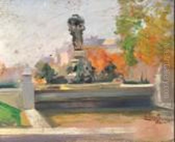 Fontana A Parigi Oil Painting by Ulisse Caputo