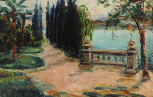 Scorcio Di Villa Oil Painting by Ulisse Caputo