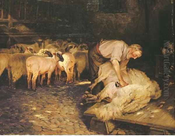 The shearer Oil Painting by Wright Barker