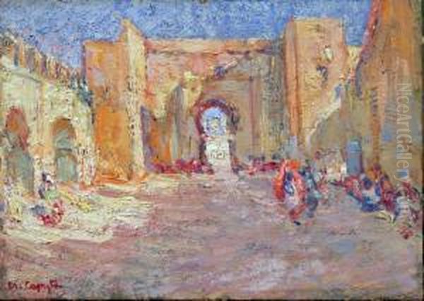 Mercato Arabo Oil Painting by Ulisse Caputo