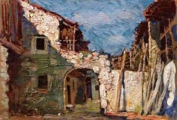 Cortile Rustico Oil Painting by Ulisse Caputo