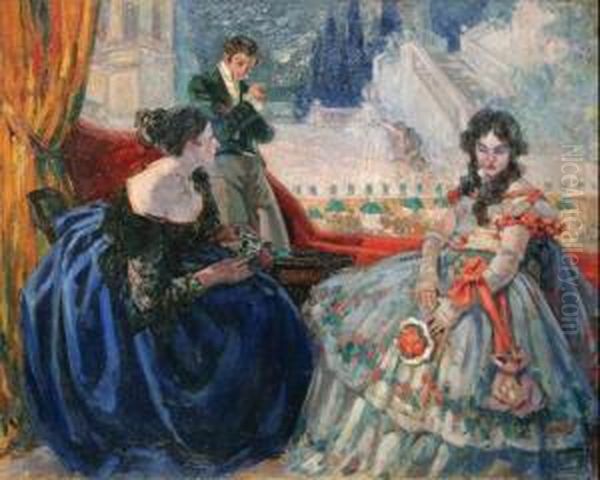 Serata A Teatro Oil Painting by Ulisse Caputo