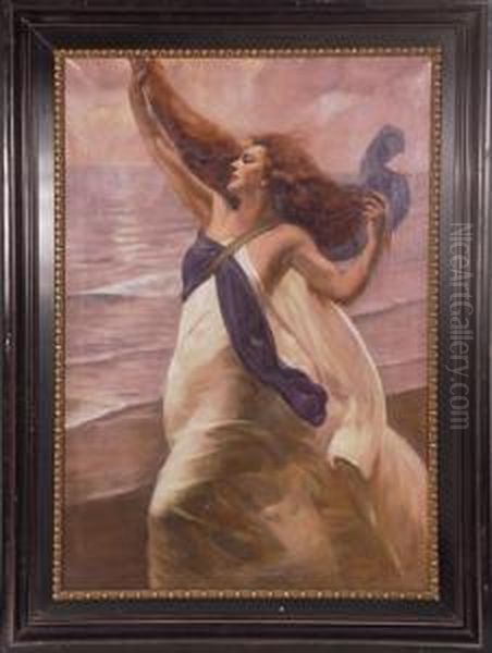 Figura Allegorica In Riva Al Mare Oil Painting by Ulisse Caputo