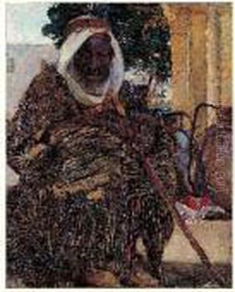 Bedouin Assis Oil Painting by Ulisse Caputo