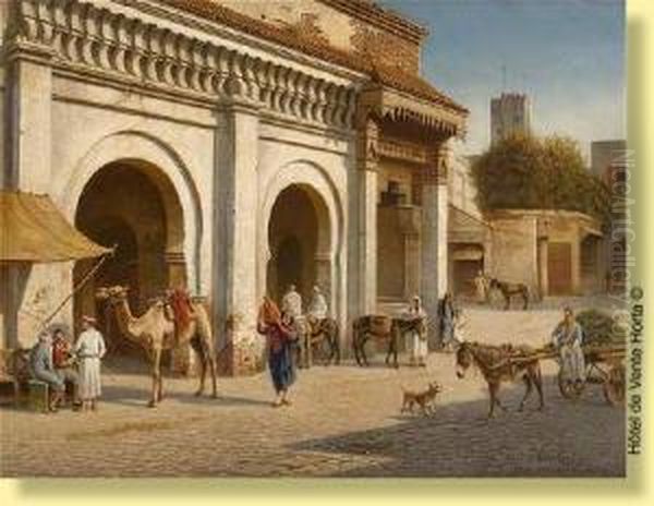 La Medina A Marrakech Oil Painting by Victor Carabain