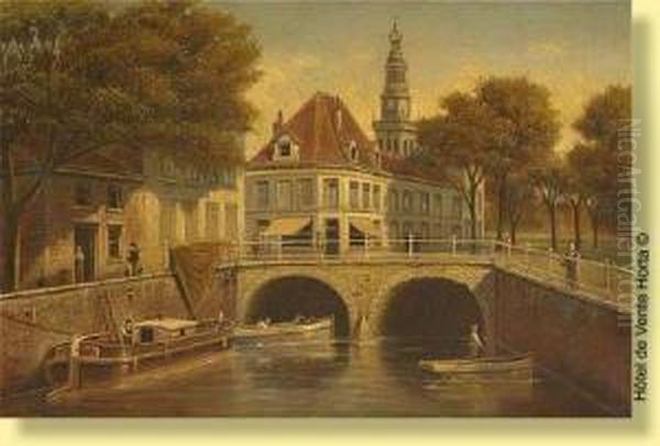 Vue A Alkmaar Oil Painting by Victor Carabain