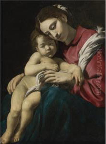 Madonna And Child Oil Painting by Giovanni Battista Caracciolo