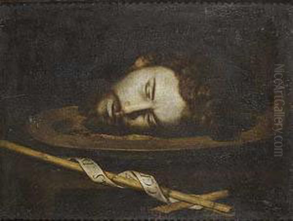 Cabeza De San Juan Bautista Oil Painting by Giovanni Battista Caracciolo