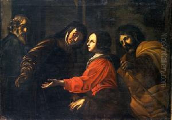 Visitazione Oil Painting by Giovanni Battista Caracciolo