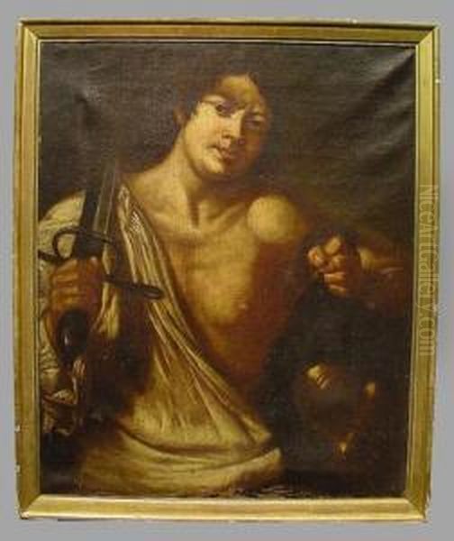 David With The Head Of Goliath Oil Painting by Giovanni Battista Caracciolo