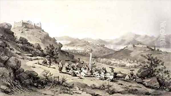 General View of Macao Oil Painting by Auguste Borget